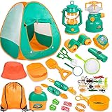 Meland Kids Camping Set with Tent - Toddler Toys for Boys with Campfire, Camping Toys for Kids Indoor Outdoor Pretend Play, Gift Idea for Boys Age 3,4,5,6 Year Old Birthday Christmas (Green)