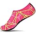 JustOneStyle NBERA Barefoot Flexible Water Skin Shoes Aqua Socks for Beach Swim Surf Yoga Exercise (6.XL (US W:8~9 M:7~8), Pink Yellow)