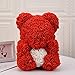 AZXU Rose Bear - Rose Teddy Bear on Every -Flower Bear Perfect for Anniversary's - Clear Gift Box Included! 12 Inche (red)