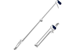AUZOE 60“ Professional Collapsible Snake Grabber Tool, Stainless Steel Snake Catcher Pole with Heavy-Duty Grabber Heads, Tongs, and Hook Mechanisms for Safe Reptile Control in Gardens or Farms