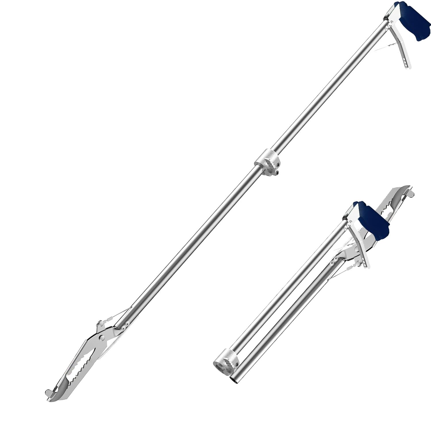 Photo 1 of 60“ Professional Collapsible Snake Grabber Tool, Stainless Steel Snake Catcher Pole with Heavy-Duty Grabber Heads, Tongs, and Hook Mechanisms for Safe Reptile Control in Gardens or Farms