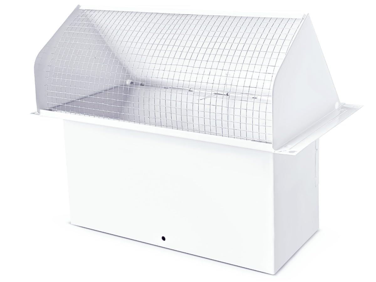 Photo 1 of 10 Inch Wall Vent Cap for Microwave Kitchen Range Hood Kitchen Vent Wall Cap Exhaust Vent Cover for 3-1/4" x 10" Ductwith Damper and Screen for Range Hood Kitchen Microwave Bath, White