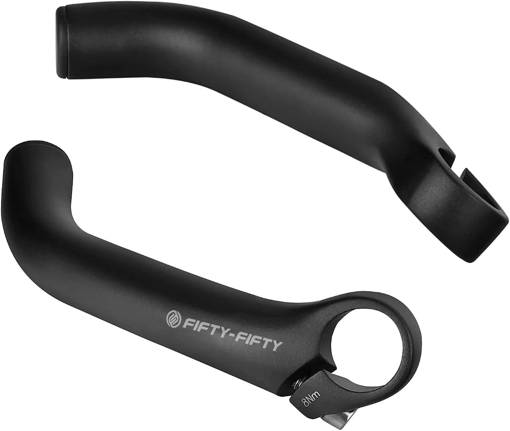 FIFTY-FIFTY MTB Bar Ends Aluminum 6061 T6 22.2mm Black 15cm Pair