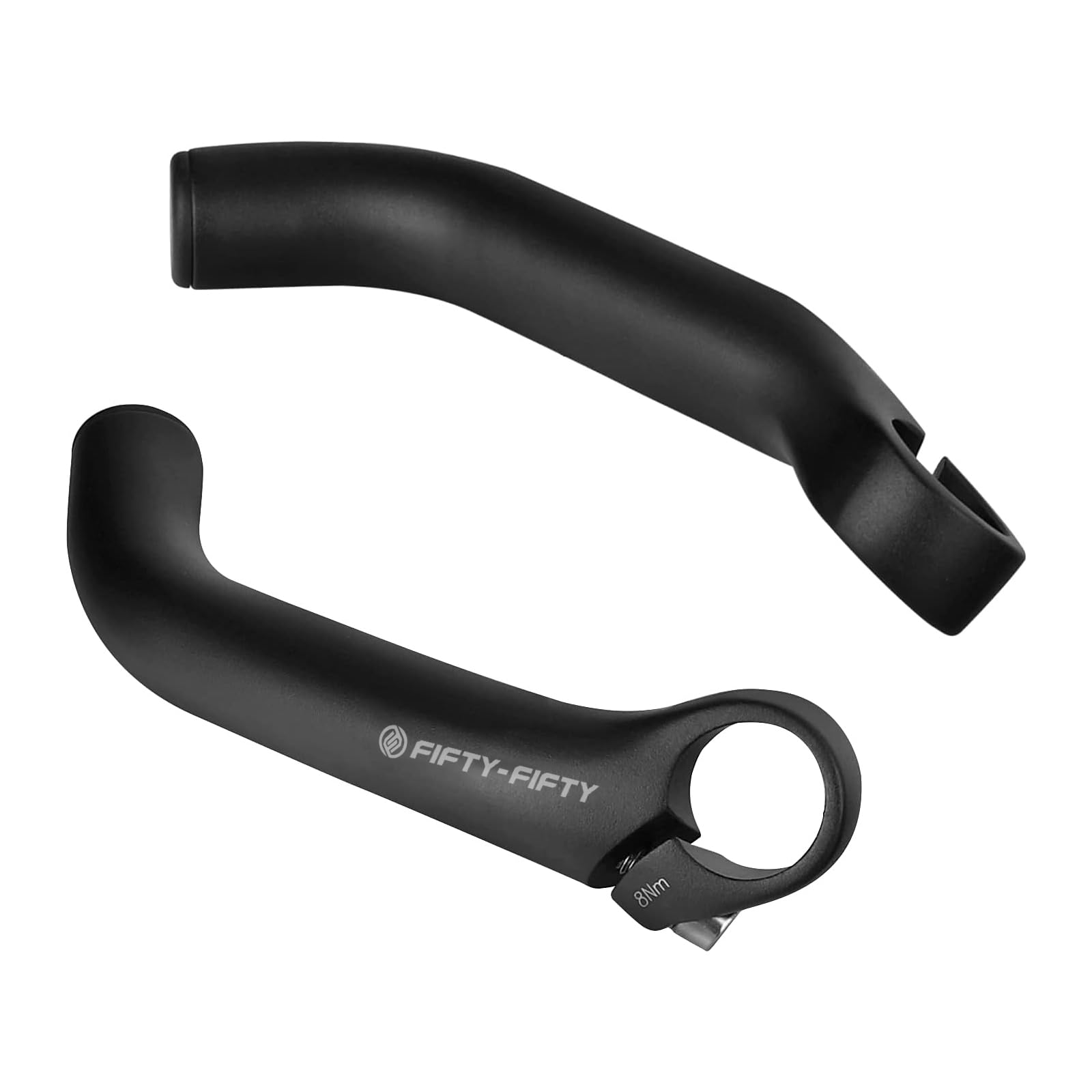 Photo 1 of FIFTY-FIFTY Bike Bar Ends, Mountain Bike Handlebar Ends, Aluminium Alloy MTB Bicycle Bar Extender (Black)