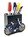 Bellaa Pen Pencil Holder Storage Cell Phone Stand Desk Office Organizer Container Cup Pot Multi Purpose Caddy Vintage Old World Book Box Library Gift (Library)