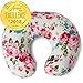 Minky Nursing Pillow Cover | White Floral Pattern Slipcover | Best for Breastfeeding Moms | Soft Fabric Fits Snug On Infant Nursing Pillows to Aid Mothers While Breast Feeding | Great Baby Shower Gift primary