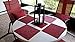 HEBE Red Placemats Set of 6 Heat-Resistant PVC Placemat for Dining Table Woven Vinyl Stain Resistant Table Mats for Christmas Holiday Easy to Clean