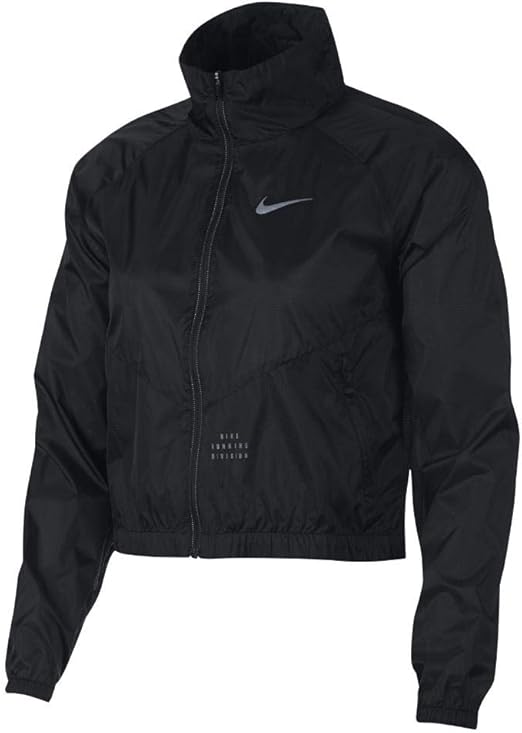 Nike Running Division Women's Full Zip Light Running Jacket Size M Black at Amazon Womenâs 
