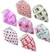 Baby Bandana Drool Bibs By Daulia, Girls 7-Pack Absorbent Organic Cotton, Cute Baby Gift for Girls