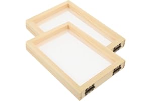 CORHAD Classic Wooden Frame Paper Making Kit - 2pcs DIY Craft Screen Printing Frame - Wooden Paper Making Mould and Deckle - Ideal for Handmade Paper and Dried Flower Crafting - Wood Silk