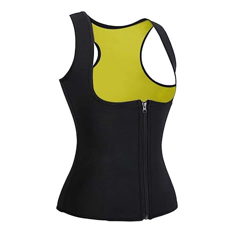 Vertvie Damen Suana Weste Bauchweg Korsett Taille Abnehmen Shapewear Tank Top Reißverschluss Neoprene Sport Weste für Gewicht