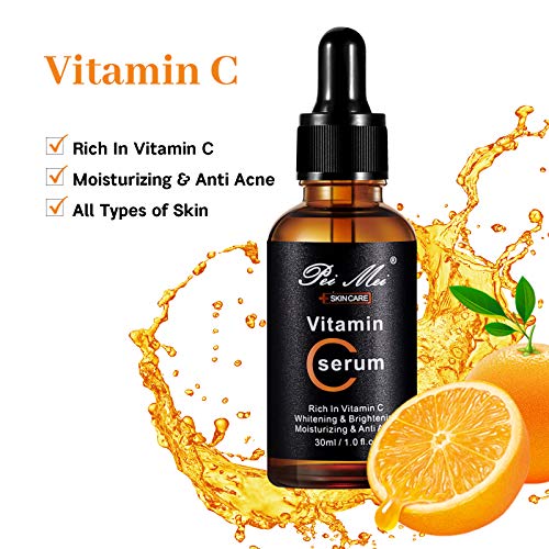 Vitamin C Serum For Face, Natural Moisturizing & Anti Acne Serum, Anti Aging Facial Serum, Reduce Appearance Of Wrinkles, Dark Circles, Fine Lines, Sun Damage