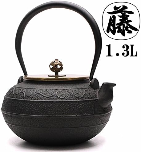 TOWA Workshop Japanese Style Cast Iron Kettle Tetsubin Teapot Black 45oz (1.3L)
