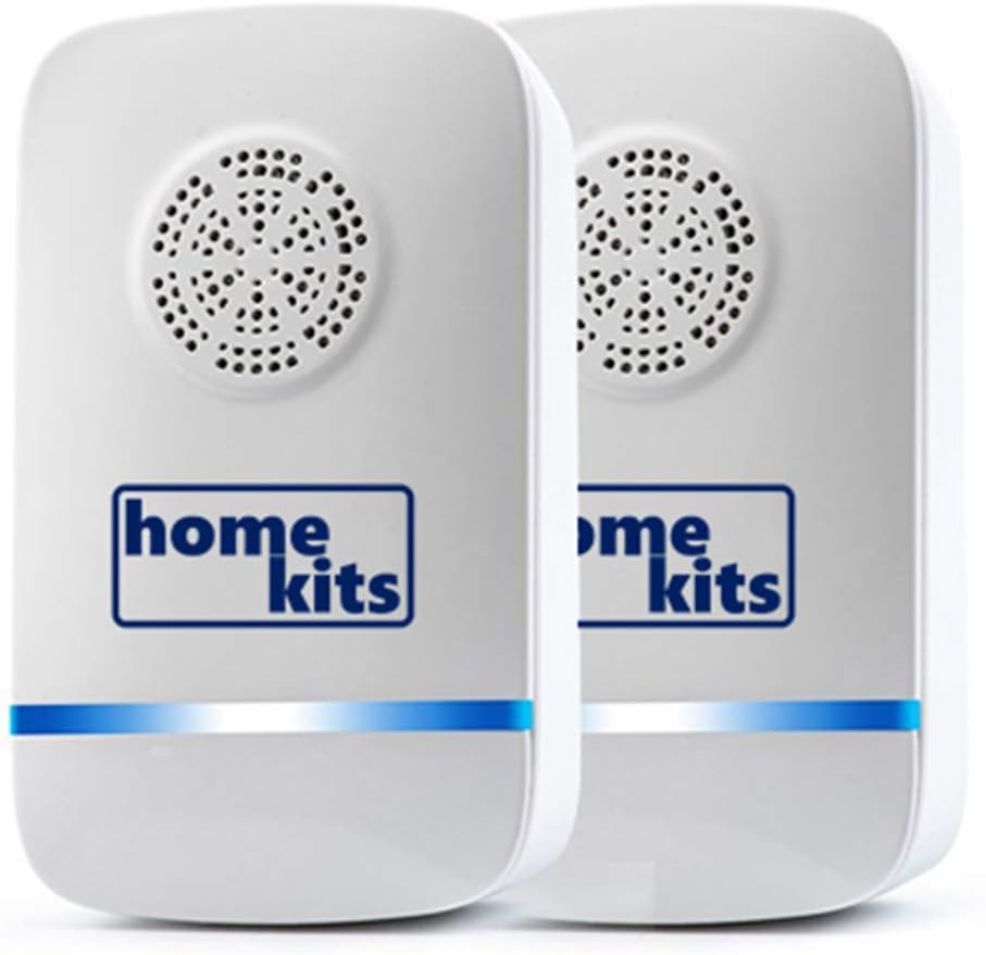 HomeKits 2 X Ultrasonic PEST Rodent Repeller Repellent Controller Device 6-8 WATTS with UK Plug in Safe for Kids and Pets No Mosquitoes Fleas Insects Roaches Spiders Rodents Coakroaches Anymore