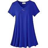 LARACE Plus Size Tops for Womens T Shirts Button Down Summer Clothes Short Sleeve Tunics Casual V Neck Blouses