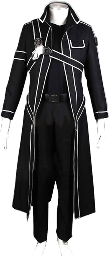 Amazon Com Myyh Anime Kirito Cosplay Cool Uniform Trench Coat Cloak Costume Outfit Halloween Clothing