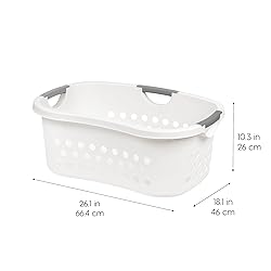 IRIS USA 50L Plastic Hip Hold Laundry Basket with