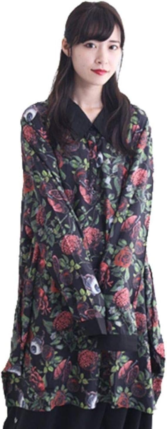 Amazon Co Jp Drughoney 臓器の花園 総柄 コクーンシャツ ワンピ 和柄 長袖 メンズ レディース ユニセックス 大きい 赤 服 ファッション小物