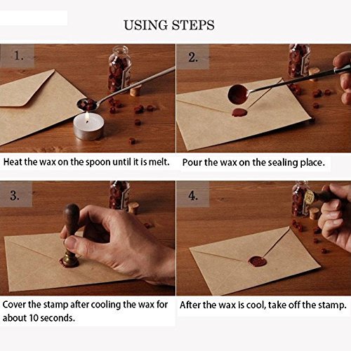 Powstro Stamp Seal Sealing Wax kit, Retro Classic Vintage Seal Wax Stamp Seal Maker Stick Gift Box Set (Hogwarts)