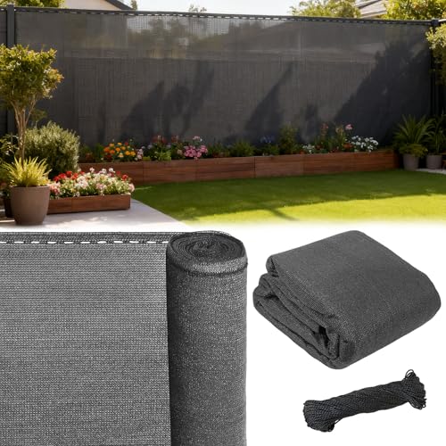 BB Sport Sichtschutz 1.2m x 25m Grey Zaunblende 150 g/m² Schattiernetz Tennisblende inkl. Nylonkordel UV-resistent reißfest windfest 7 Jahre Garantie