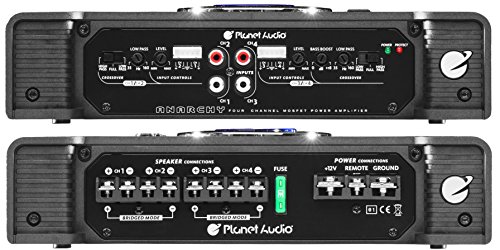 Planet Audio AC1200.4 Anarchy 1200 Watt, 4 Channel, 2/8 Ohm Stable Class A/B, Full Range, Bridgeable, MOSFET Car Amplifier