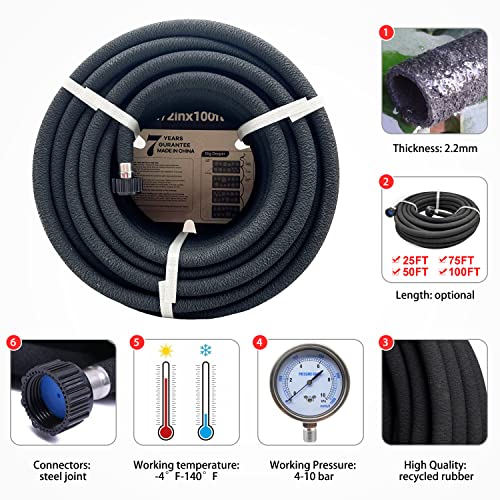 WACHEST Soaker Hose 1/2 inch 50 ft Adds Length when needed Saves