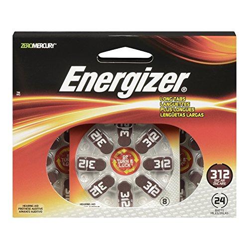 Energizer EZ Turn & Lock Size 312 Hearing Aid Batteries, 24-Count
