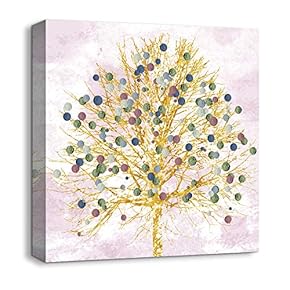 Canvas Wall Art Beautiful Painting Trees Artwork for Home Prints Framed - 12x12 inches