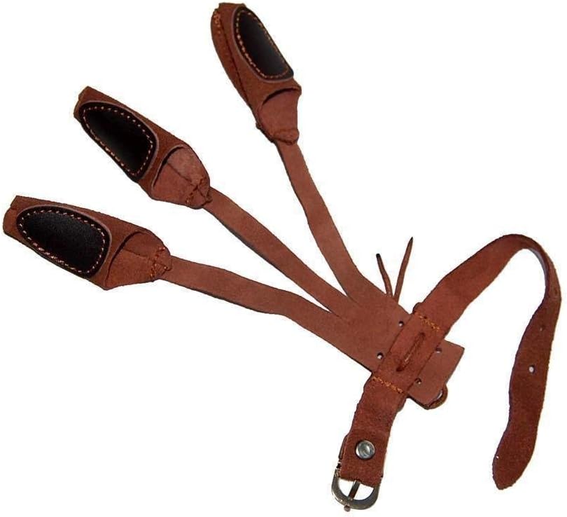 Toparchery Leather 2 Straps Arm Guard & 3 Finger Protective Gloves for Recurve Compound Long Bow Hunting Shooting Brown : Sports & Outdoors
