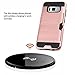 Jwest Galaxy S8 Plus Case, S8 Plus Wallet Card Holder Rubber Bumper Hard PC Back Hybrid [Dual Layer] Shockproof Cover with Card Slots for S8+ Plus 6.2 inch (2017)-Rose Gold