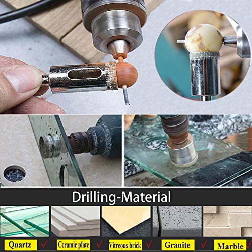 Diamond Drill Bit Glass drill bit for Tile Marble Granite Fiberglass Ceramic Tool Drill Bit Set 5 Pack | 5/32" - Â½"