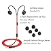 Earbuds with Microphone, In ear Headphones,Noise Cancelling Hi-Fi Strong Bass Sport Earphones for Running Gym(Red)