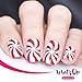 Whats Up Nails - Christmas Nail Vinyl Stencils 4 Pack (Peppermint Candy, Bell, Festive Globes, Antler) for Nail Art Design