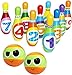 Kiddie Play Kids Bowling Set Indoor Foam Bowling Game Kids Toys Age 2, 3, 4, 5 Years Old Boys and Girls (10 Pins and 2 Balls)