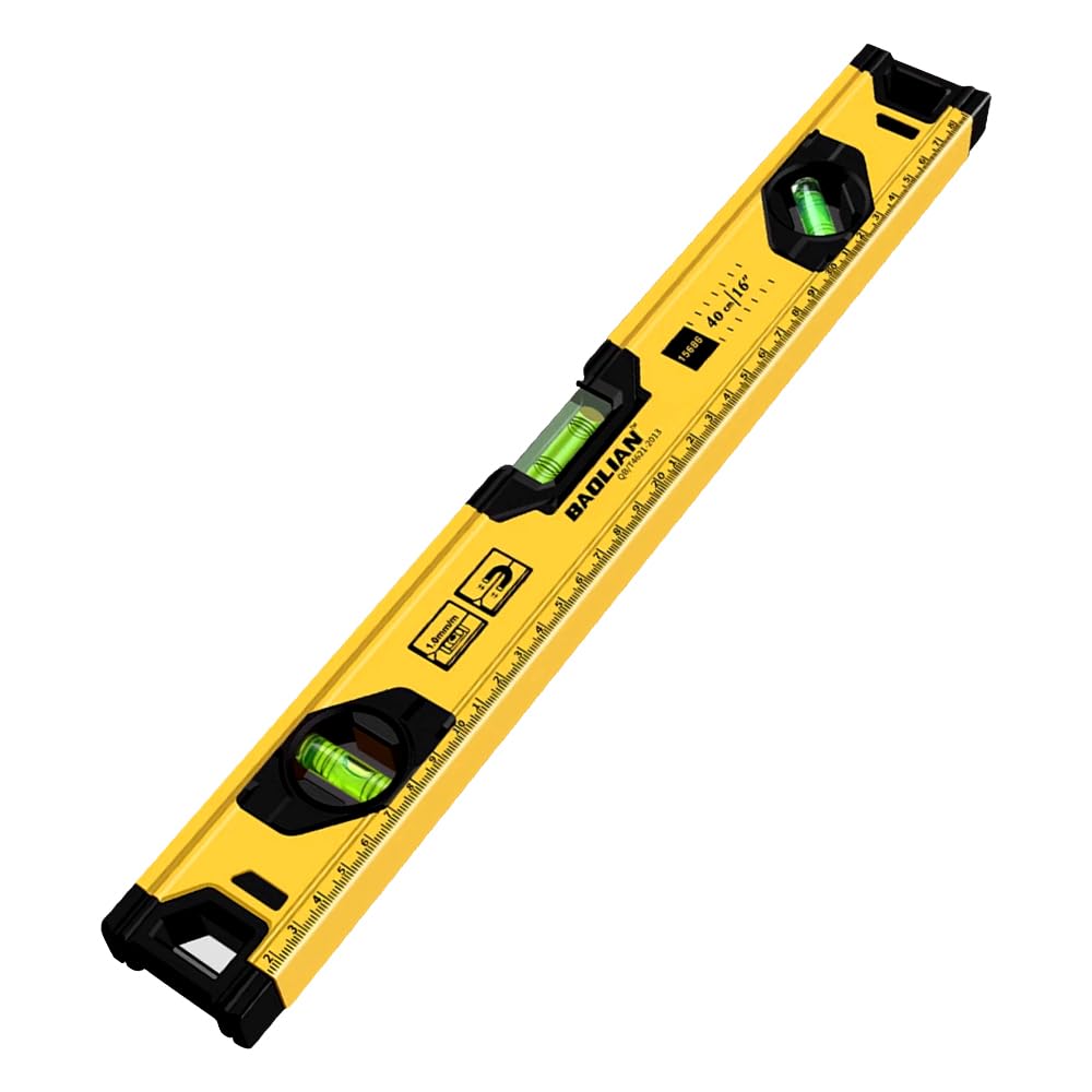 Spirit Level, Aluminium Alloy Spirit Level, 400 mm/16 Inch High Precision Magnetic Mini Level Tool with 3 Bubble 45°,90°,180° and Magnetic Base, Shock Proof Torpedo Level for Measurement