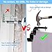 MENOLY 3 Pairs (6 Pcs) Curtain Rod Holders, Double Adjustable Curtain Rod Brackets, Drapery Rod Bracket for Home Decoration (Black)