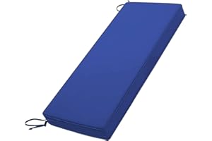 Outdoor Bench Cushion Waterproof 36x18/40x16/48x16 in with Ties, Porch Swing Cushions for Patio Furniture(Blue,45x18x2 in)