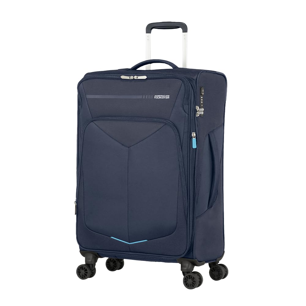 American Tourister Summerfunk - Spinner M, Expandable Case, 68 cm, 71.5/77 L, Blue (Navy)