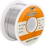 60-40 Tin Lead 0.020" / 0.22 lbs Rosin Core Solder Wire No-Clean for Electrical Soldering (0.5mm - 100g)