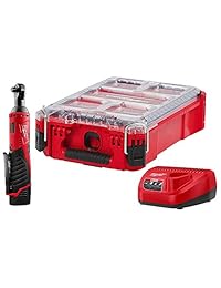 Milwaukee M12 - Litio-Ion inalámbrico de 12 V Kit de trinquete con funda, (1) batería de 1,5 Ah y cargador