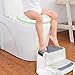 Vicsou Dual Height Two Step Stool For Kids, Toddler's Stool For Potty Training, Baby Exercise Step Stools For Using In The Bathroom/Kitchen/Toilet,Soft-Grip Steps Provide Comfort and Safety