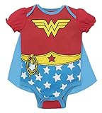 Warner Bros. Wonder Woman Baby Girls' Costume Onesie with Cape, Red