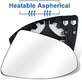 URAQT VW Golf MK7 Left Heated Wing Mirror Glass Convex Passenger Side view 2