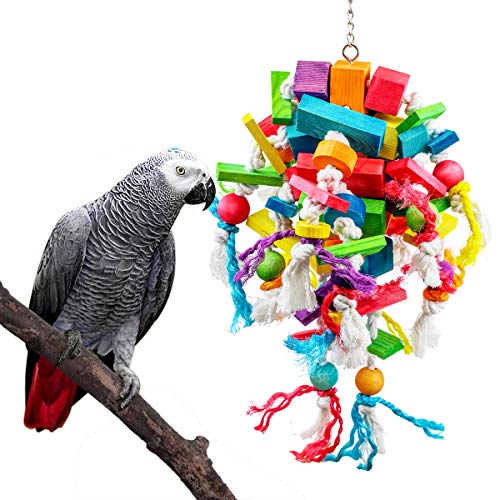 AK KYC Parrot Chewing Toys Extra Large Wooden Blocks Nibbling Keeps