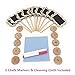 E-Conoro Mini Chalkboards with Stand, Erasable Chalk Markers and Cleaning Cloth for Message Board Signs, Wedding Party Table Numbers, Place Cards, Food Name Card, Decorative Sign (Natural)