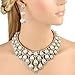 EVER FAITH® Austrian Crystal Ivory Color Simulated Pearl V-Shaped Cluster Jewelry Set Clear