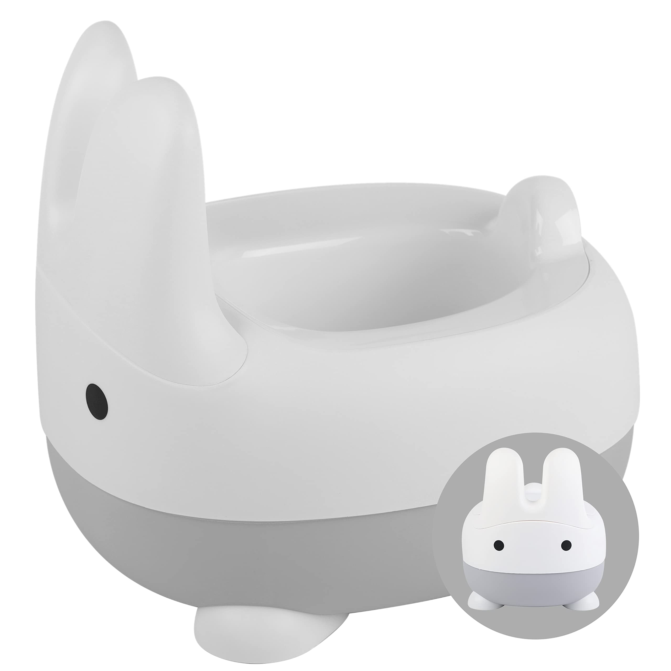 Photo 1 of ToeZee Bunny Toddler Potty Training Toilet Seat - Comfortable Toddler Toilet Seat - Easy to Clean Removable Bowl - Non-Slip Kids Potty Chair - Toddler Potty Seat for Boys & Girls (Gray)