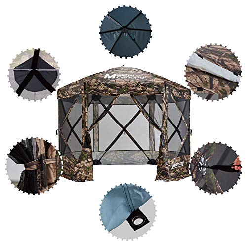 MasterCanopy Escape Shelter, 6-Sided Canopy Portable Pop up Gazebo Durable Screen Tent Bug and Rain Protection (6-8 Person),Camouflage - Thumbnail 3