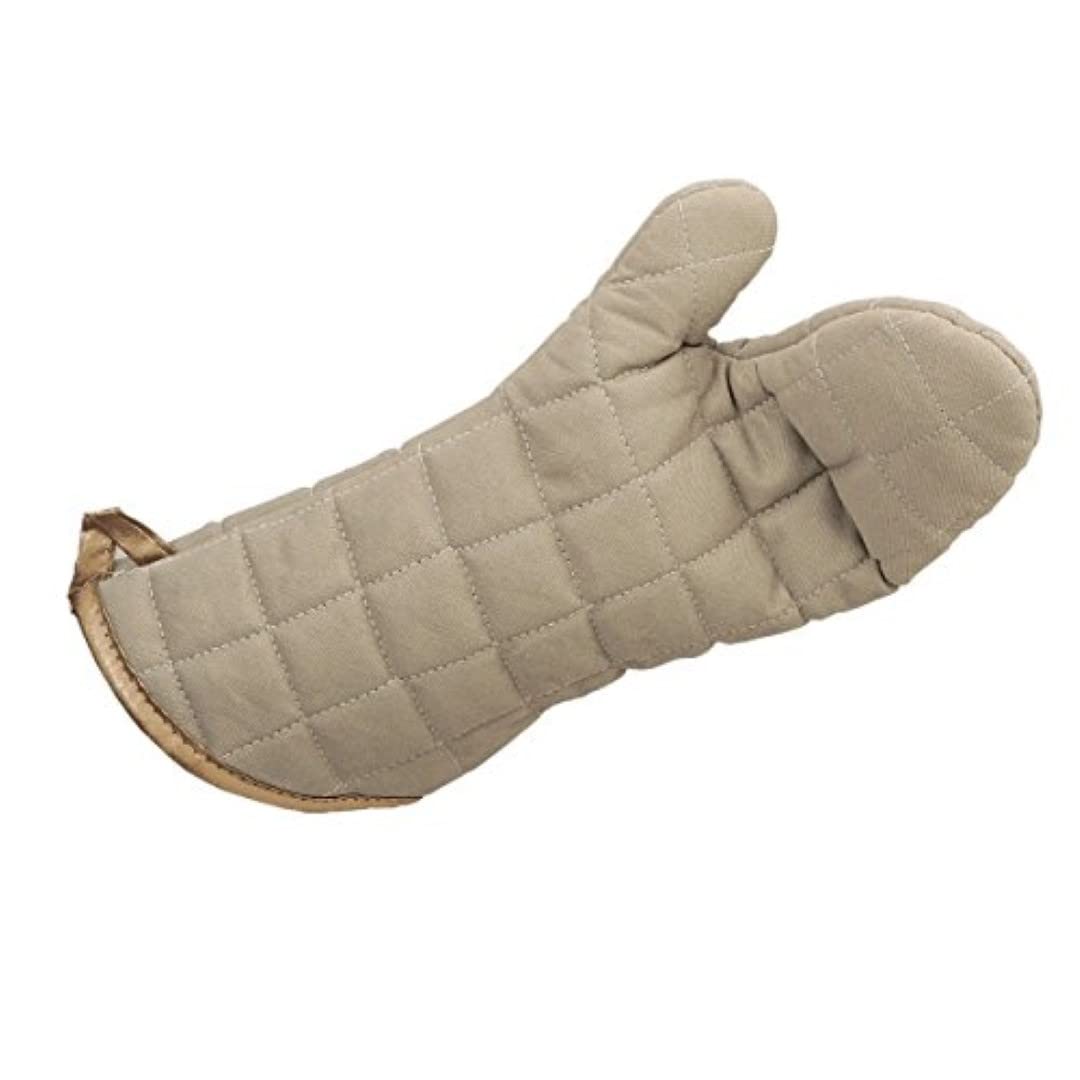 Genware NEV-MIT17 Flameguard Oven Mitt Tan Pair, CE Marked, 17"