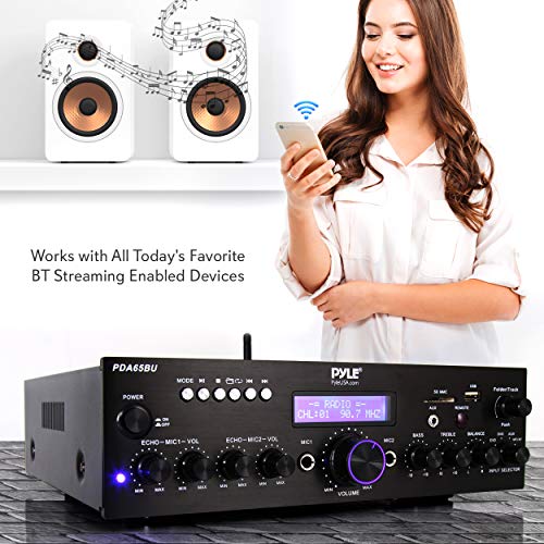 Wireless Bluetooth Power Amplifier System - 200W Dual Channel Sound Audio Stereo Receiver w/ USB, AUX, MIC IN w/ Echo… - Image 3